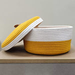 Yellow Storage Basket with Lid