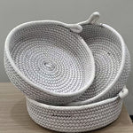 Set of three basket for office table organizer 