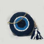 Blue Evil Eye Crochet Sling Bags