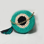 Sea Green Crochet Sling Bags