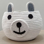 Bear Face Storage Basket White