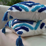 Blue and Ivory Boho Cushion Cover- Set of 2 - Casa Snug