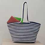 Blue Cotton Jute Beach Bags | Women Tote Bags - Casa Snug