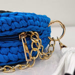 Blue Evil Eye Round Sling Bag with Chain - Casa Snug