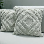 Geometric Cotton White Tufted Cushion Covers-Set of 2 - Casa Snug